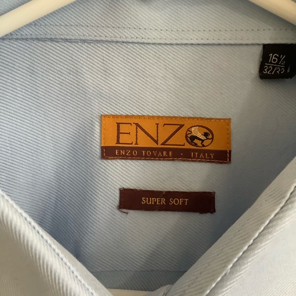 Enzo Men’s Button Down Casual Shirts - Picture 2 of 3
